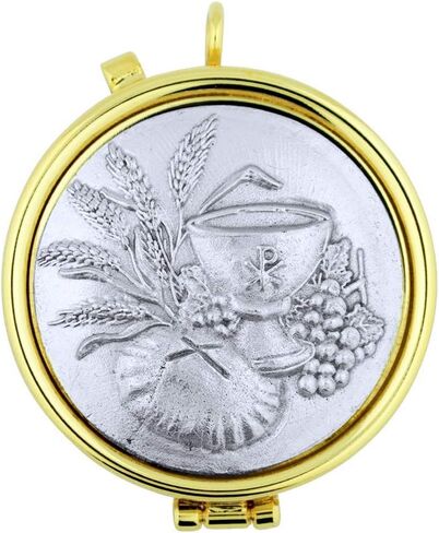 Genuine Italian Crafted Pyxes | 11 Different Designs | Beautiful and Durable Pewter and Gold Tone Metal | A Great Gift for Traveling Communion | Christian Home Goods (Communion and Chalice) in Saudi Arabia