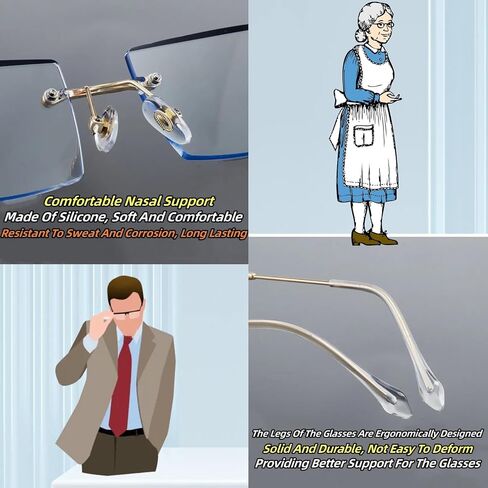 Reading Glasses Women Man Blue Light Blocking Glasses Stylish Frameless Reading Glasses Anti Glare Computer Glare in Saudi Arabia