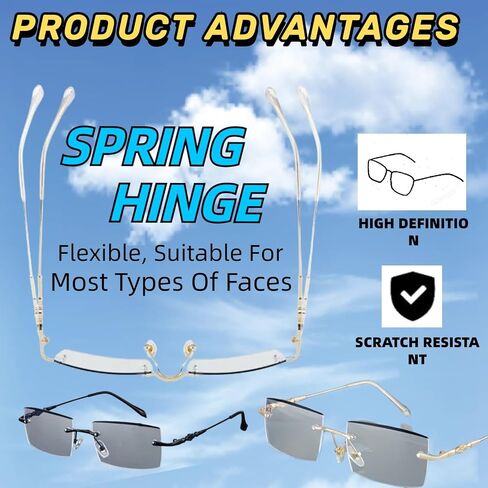 Reading Glasses Women Man Blue Light Blocking Glasses Stylish Frameless Reading Glasses Anti Glare Computer Glare in Saudi Arabia