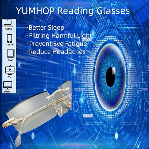 Reading Glasses Women Man Blue Light Blocking Glasses Stylish Frameless Reading Glasses Anti Glare Computer Glare in Saudi Arabia