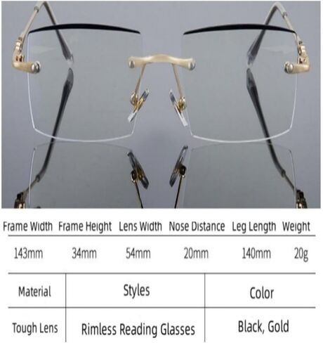 Reading Glasses Women Man Blue Light Blocking Glasses Stylish Frameless Reading Glasses Anti Glare Computer Glare in Saudi Arabia