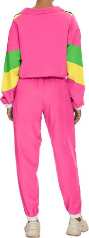 UOUA Women's Color Block 2 Piece 80s 90s Outfits Long Sleeve Windbreaker Jacket Tracksuit Set in Saudi Arabia