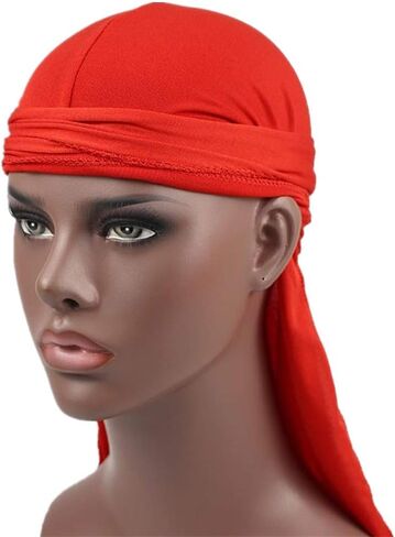 Cotton Stretchable Premium Durag 360 Waves Extra Long Tail Straps for Men in Saudi Arabia