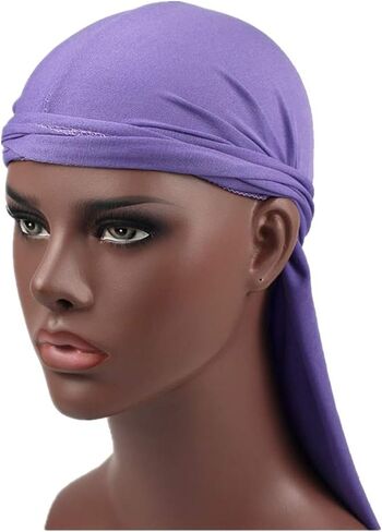Cotton Stretchable Premium Durag 360 Waves Extra Long Tail Straps for Men in Saudi Arabia