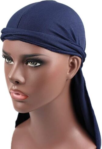 Cotton Stretchable Premium Durag 360 Waves Extra Long Tail Straps for Men in Saudi Arabia