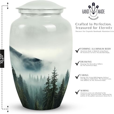 Misty Mountain Forest-Mini Urn for Ashes- Cremation Urns for Adult Ashes Men - Funerary Urn - Urn for Adult Male-(Size-3inch,4pcs), Natural in Kuwait