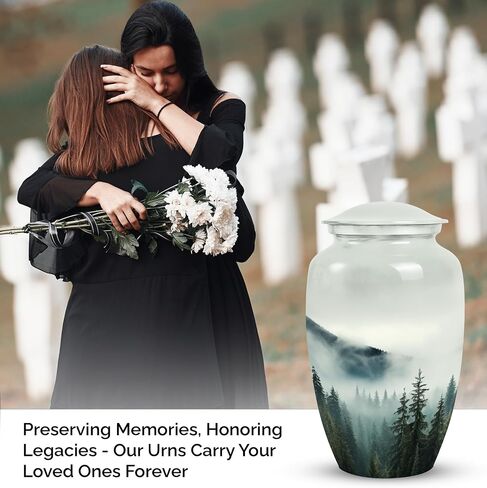 Misty Mountain Forest-Mini Urn for Ashes- Cremation Urns for Adult Ashes Men - Funerary Urn - Urn for Adult Male-(Size-3inch,4pcs), Natural in Kuwait