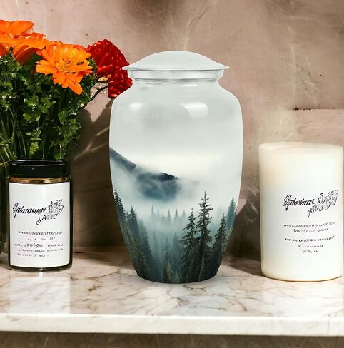 Misty Mountain Forest-Mini Urn for Ashes- Cremation Urns for Adult Ashes Men - Funerary Urn - Urn for Adult Male-(Size-3inch,4pcs), Natural in Kuwait
