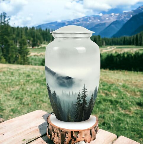 Misty Mountain Forest-Mini Urn for Ashes- Cremation Urns for Adult Ashes Men - Funerary Urn - Urn for Adult Male-(Size-3inch,4pcs), Natural in Kuwait