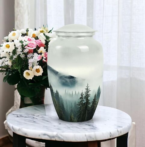 Misty Mountain Forest-Mini Urn for Ashes- Cremation Urns for Adult Ashes Men - Funerary Urn - Urn for Adult Male-(Size-3inch,4pcs), Natural in Kuwait