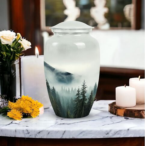 Misty Mountain Forest-Mini Urn for Ashes- Cremation Urns for Adult Ashes Men - Funerary Urn - Urn for Adult Male-(Size-3inch,4pcs), Natural in Kuwait