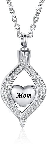 Women Teardrop Heart Cremation Necklace for Ashes Urn Pendant Ashes Stainless Steel Holder Memorial Keepsake for Mom Dad Grandma in Saudi Arabia