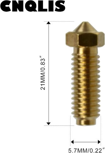 فوهة طابعة ثلاثية الأبعاد بارتفاع 0.4 مم/ 1.75 مم لسلسلة Anycubic Kobra 2، أجزاء طابعة ثلاثية الأبعاد مجموعة فوهات نحاسية للطابعة ثلاثية الأبعاد (5 قطع) in Saudi Arabia