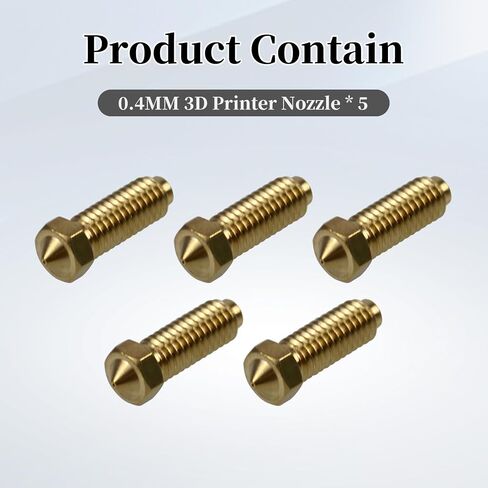فوهة طابعة ثلاثية الأبعاد بارتفاع 0.4 مم/ 1.75 مم لسلسلة Anycubic Kobra 2، أجزاء طابعة ثلاثية الأبعاد مجموعة فوهات نحاسية للطابعة ثلاثية الأبعاد (5 قطع) in Saudi Arabia