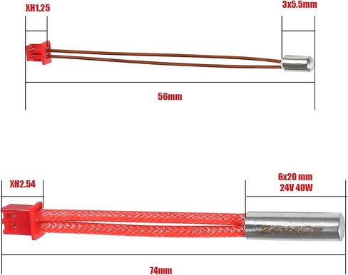 DIANN 2 Sets 24V 40W Cartridge Heater CR6 SE HT-NTC100K Thermistor 300C Degree High Temperature Sensor Compatible with 3D Printer Accessoriess in Saudi Arabia