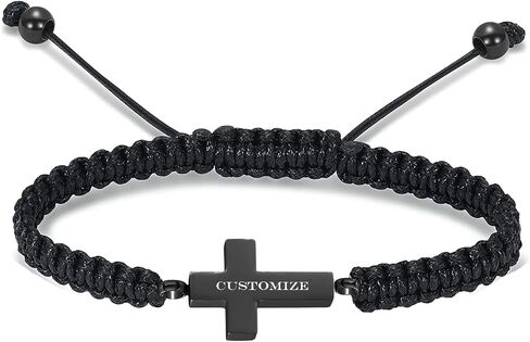 Cremation Bracelet for Human Pets Ashes - Cross Cremation Manmade Braided Urn Bracelet Ashes Keepsake Adjustable Urn Bracelet for Ashes Memorial Ashes Jewelry for Men Women in Kuwait