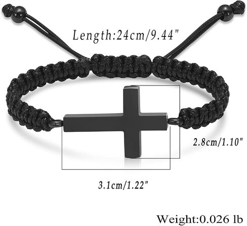 Cremation Bracelet for Human Pets Ashes - Cross Cremation Manmade Braided Urn Bracelet Ashes Keepsake Adjustable Urn Bracelet for Ashes Memorial Ashes Jewelry for Men Women in Kuwait