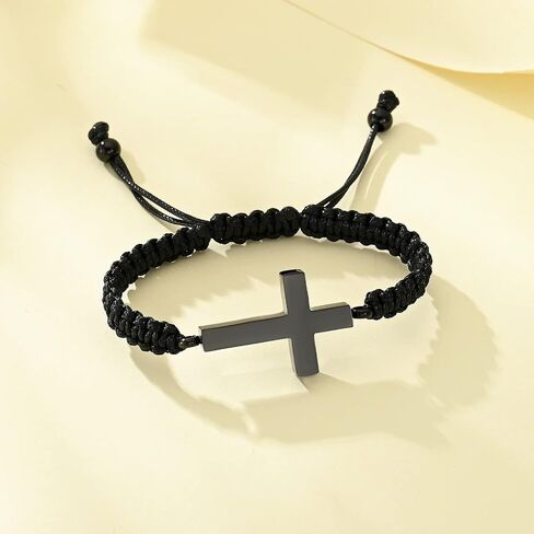 Cremation Bracelet for Human Pets Ashes - Cross Cremation Manmade Braided Urn Bracelet Ashes Keepsake Adjustable Urn Bracelet for Ashes Memorial Ashes Jewelry for Men Women in Kuwait