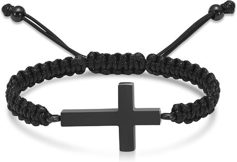 Cremation Bracelet for Human Pets Ashes - Cross Cremation Manmade Braided Urn Bracelet Ashes Keepsake Adjustable Urn Bracelet for Ashes Memorial Ashes Jewelry for Men Women in Kuwait