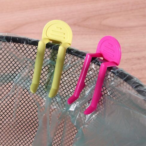 12Pcs Garbage Bin Clips,Practical Trash Can Clamp Plastic Garbage Bag Clip Fixed Waste Bin Bag Holder Rubbish Clip Holder for Home,Kitchen,Office in Saudi Arabia