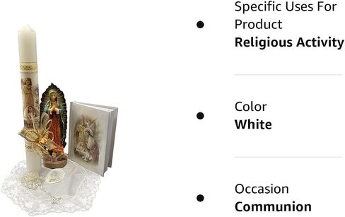 Lito First Communion Candle Set for Boys- White Candle Set Kit for Holy 1st Communion with Figurine - Spanish in Saudi Arabia