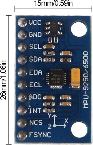 1PCS Pre-Soldered MPU9250 GY-9250 9-Axis 9 DOF 16 Bit Gyroscope Acceleration Magnetic Sensor 9-Axis Attitude +Gyro+Accelerator+Magnetometer Sensor Module IIC/SPI Compatible with Raspberry Pi ESP32 in Saudi Arabia