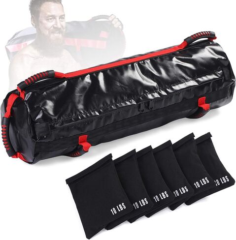 Sandbag Workout Bag, Sandbags for Fitness, Sand Bags Heavy Duty Workout with 6 Handles and 10-60 Lbs Adjustable Filler Bags, Full-Body Sandbag Training for Home Gym in Saudi Arabia