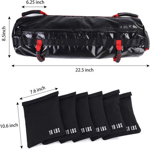 Sandbag Workout Bag, Sandbags for Fitness, Sand Bags Heavy Duty Workout with 6 Handles and 10-60 Lbs Adjustable Filler Bags, Full-Body Sandbag Training for Home Gym in Saudi Arabia