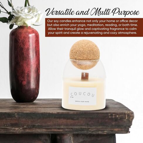 Scented Candle | Relaxing Aromatherapy Soy Wax Candles for Home | Refreshing Summer Non-Toxic Candles | Long-Lasting Candles with a 50-Hour Burn Time (Sage- Sea Salt), White, CC002 in Saudi Arabia