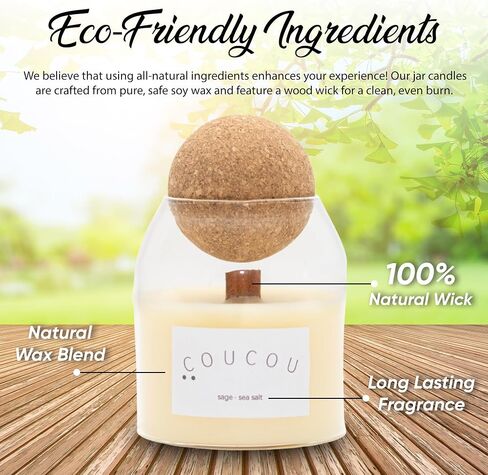 Scented Candle | Relaxing Aromatherapy Soy Wax Candles for Home | Refreshing Summer Non-Toxic Candles | Long-Lasting Candles with a 50-Hour Burn Time (Sage- Sea Salt), White, CC002 in Saudi Arabia
