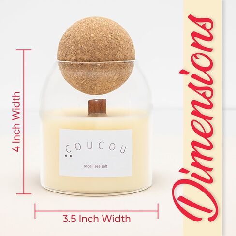 Scented Candle | Relaxing Aromatherapy Soy Wax Candles for Home | Refreshing Summer Non-Toxic Candles | Long-Lasting Candles with a 50-Hour Burn Time (Sage- Sea Salt), White, CC002 in Saudi Arabia