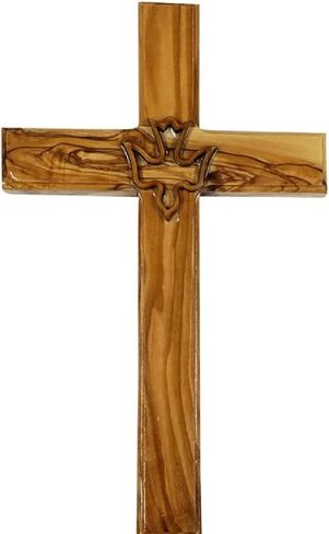 Bethlehem Gifts TM Bethlehem Olive Wood Dove Christian Wall Hanging Handcarved Cross Jerusalem (8 inches) in Saudi Arabia