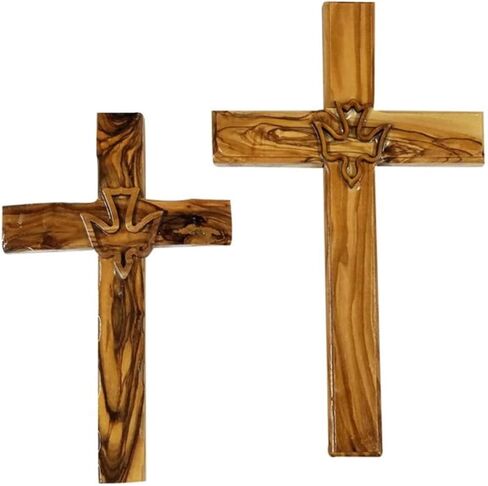 Bethlehem Gifts TM Bethlehem Olive Wood Dove Christian Wall Hanging Handcarved Cross Jerusalem (8 inches) in Saudi Arabia