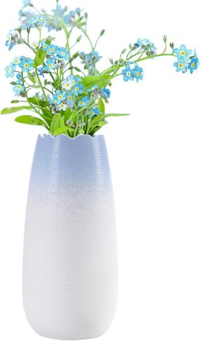 Ceramic Vase, Flower Vase Nordic Minimalism Style, Elegant Vase for Modern Table Shelf Home Decor Round Ceramic Vase for Fireplace Bedroom Kitchen Living Room Office Desk (Blue, 7 inch) in Saudi Arabia