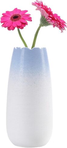 Ceramic Vase, Flower Vase Nordic Minimalism Style, Elegant Vase for Modern Table Shelf Home Decor Round Ceramic Vase for Fireplace Bedroom Kitchen Living Room Office Desk (Blue, 7 inch) in Saudi Arabia