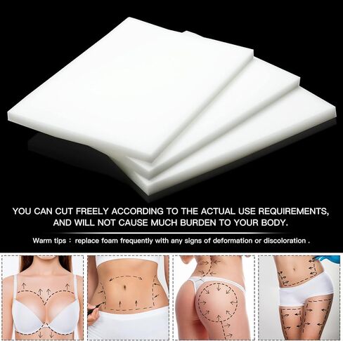 Sosation 6 Pcs Lipo Foam Board - Post Surgery Compression Garment, 8 x 11 Inches, White in Saudi Arabia