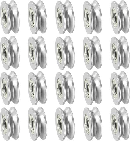 PATIKIL U-Groove Bearing، 10 عبوات 4x13x4mm U Groove Guide Pulley الكربون الصلب مختومة الكرات السكك الحديدية تحمل عجلة لنظام حركة بطانة المسار in Saudi Arabia