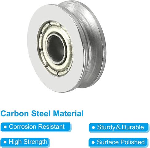 PATIKIL U-Groove Bearing، 10 عبوات 4x13x4mm U Groove Guide Pulley الكربون الصلب مختومة الكرات السكك الحديدية تحمل عجلة لنظام حركة بطانة المسار in Saudi Arabia