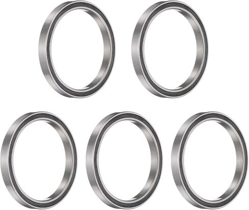 uxcell 5pcs 6709-2RS Bearing 45x55x6mm, Chrome Steel Double Rubber Seals Precision Bearing, Lubricated Deep Groove Ball Bearings, P6 (ABEC 3) in Saudi Arabia