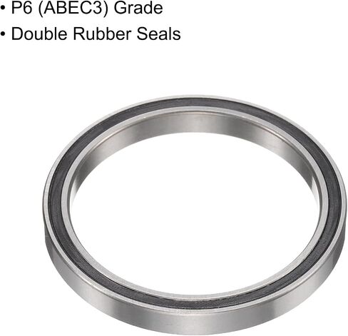 uxcell 5pcs 6709-2RS Bearing 45x55x6mm, Chrome Steel Double Rubber Seals Precision Bearing, Lubricated Deep Groove Ball Bearings, P6 (ABEC 3) in Saudi Arabia