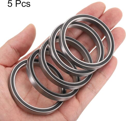 uxcell 5pcs 6709-2RS Bearing 45x55x6mm, Chrome Steel Double Rubber Seals Precision Bearing, Lubricated Deep Groove Ball Bearings, P6 (ABEC 3) in Saudi Arabia