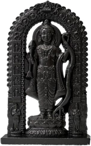 Shri Ram Lalla Ji 3D Metal Murti Ayodhya Ji | Black Brass Idol Statue for Home Mandir Office or Car Dashboard,3 Inches, 50 Grams (Antique) in Saudi Arabia