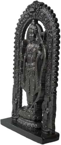 Shri Ram Lalla Ji 3D Metal Murti Ayodhya Ji | Black Brass Idol Statue for Home Mandir Office or Car Dashboard,3 Inches, 50 Grams (Antique) in Saudi Arabia