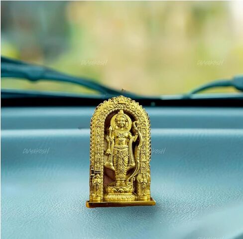 Shri Ram Lalla Ji 3D Metal Murti Ayodhya Ji | Black Brass Idol Statue for Home Mandir Office or Car Dashboard,3 Inches, 50 Grams (Antique) in Saudi Arabia