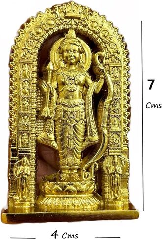 Shri Ram Lalla Ji 3D Metal Murti Ayodhya Ji | Black Brass Idol Statue for Home Mandir Office or Car Dashboard,3 Inches, 50 Grams (Antique) in Saudi Arabia
