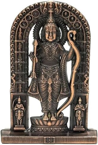 Shri Ram Lalla Ji 3D Metal Murti Ayodhya Ji | Black Brass Idol Statue for Home Mandir Office or Car Dashboard,3 Inches, 50 Grams (Antique) in Saudi Arabia