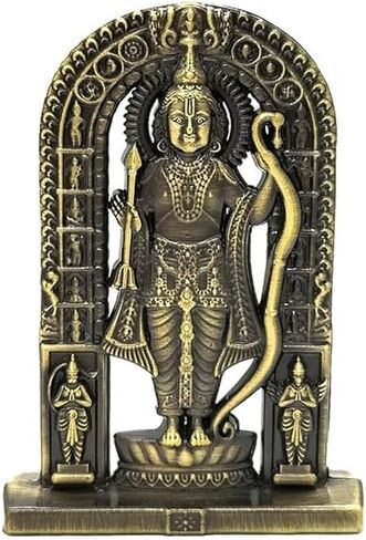 Shri Ram Lalla Ji 3D Metal Murti Ayodhya Ji | Black Brass Idol Statue for Home Mandir Office or Car Dashboard,3 Inches, 50 Grams (Antique) in Saudi Arabia