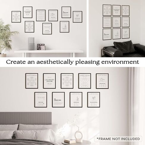 97 Decor Laundry Room Wall Decor - Laundry Decor for Laundry Room Accessories, Laundry Symbol Wall Art Prints, Laundry Symbols Guide Picture, Laundry Care Instruction Chart Sign Poster (8x10 Unframed) in Saudi Arabia