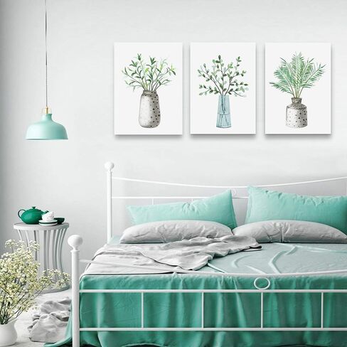 DZRWUBHS مجردة زهور الهندباء لوحات الألوان المائية قماش جدار الفن لغرفة المعيشة غرفة نوم مكتب جدار ديكور الحديثة جدار صور يطبع العمل الفني ديكورات المطبخ غرفة ديكور المنزل 3 قطعة in Kuwait