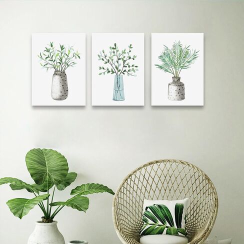 DZRWUBHS مجردة زهور الهندباء لوحات الألوان المائية قماش جدار الفن لغرفة المعيشة غرفة نوم مكتب جدار ديكور الحديثة جدار صور يطبع العمل الفني ديكورات المطبخ غرفة ديكور المنزل 3 قطعة in Kuwait